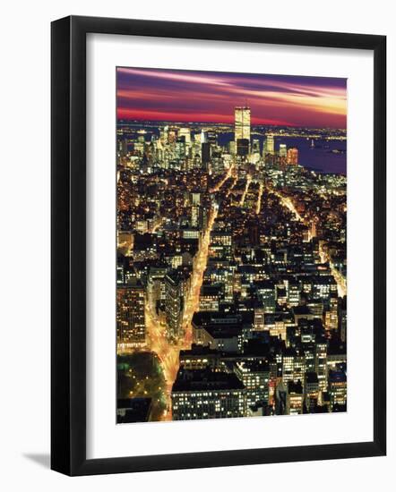 Aerial Night Shot of NYC-Rudi Von Briel-Framed Photographic Print