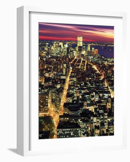 Aerial Night Shot of NYC-Rudi Von Briel-Framed Photographic Print