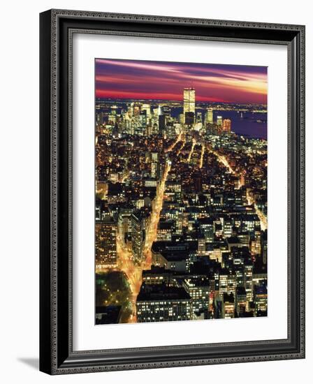 Aerial Night Shot of NYC-Rudi Von Briel-Framed Photographic Print