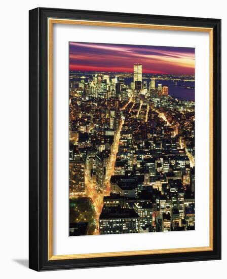 Aerial Night Shot of NYC-Rudi Von Briel-Framed Photographic Print