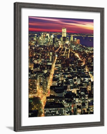 Aerial Night Shot of NYC-Rudi Von Briel-Framed Photographic Print