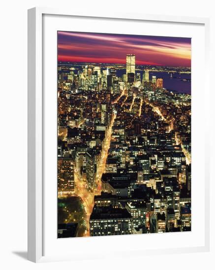 Aerial Night Shot of NYC-Rudi Von Briel-Framed Photographic Print