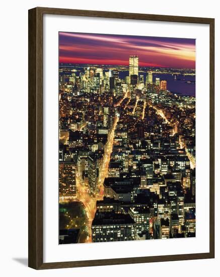 Aerial Night Shot of NYC-Rudi Von Briel-Framed Photographic Print