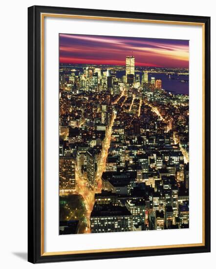 Aerial Night Shot of NYC-Rudi Von Briel-Framed Photographic Print