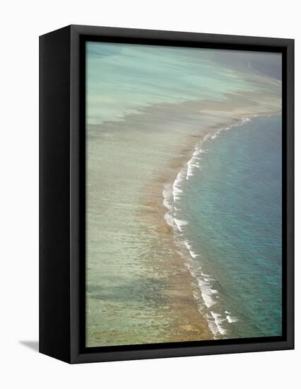 Aerial of Barrier Reef, Lighthouse Atoll, Belize-Stuart Westmoreland-Framed Premier Image Canvas