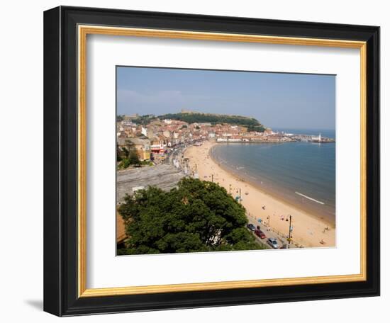 Aerial of Beach, Scarborough, North Yorkshire, England-Bill Bachmann-Framed Photographic Print