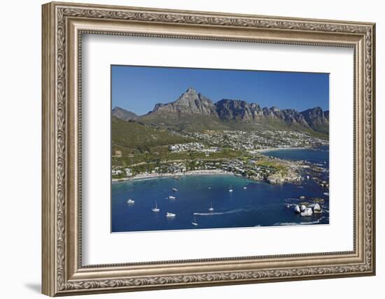 Aerial of Clifton Beach and Camps Bay, Cape Town, South Africa-David Wall-Framed Photographic Print
