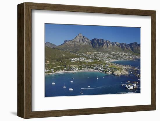 Aerial of Clifton Beach and Camps Bay, Cape Town, South Africa-David Wall-Framed Photographic Print