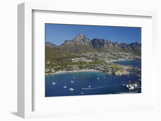 Aerial of Clifton Beach and Camps Bay, Cape Town, South Africa-David Wall-Framed Photographic Print