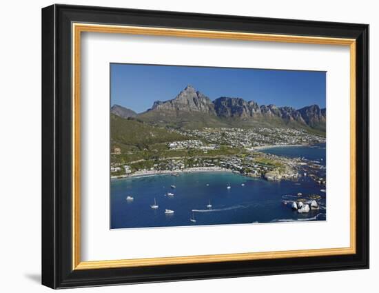 Aerial of Clifton Beach and Camps Bay, Cape Town, South Africa-David Wall-Framed Photographic Print