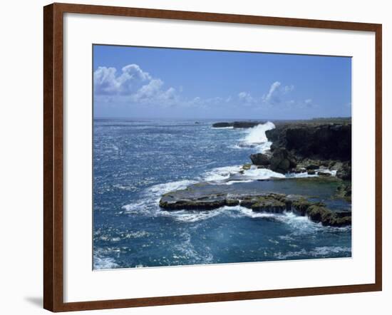 Aerial of Coastline, Barbados, West Indies, Caribbean, Central America-Harding Robert-Framed Photographic Print