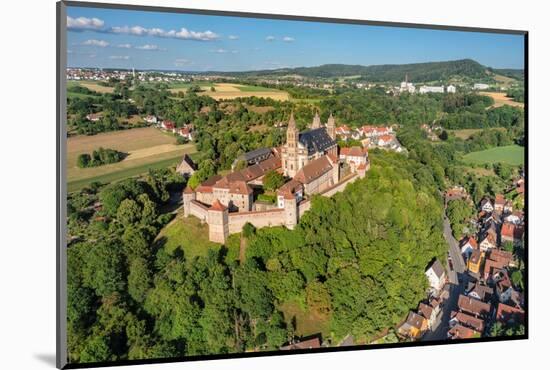 Aerial of Comburg Benedictine Monastery, Steinbach, Kocher Valley, Schwabisch Hall, Hohenlohe-Markus Lange-Mounted Photographic Print