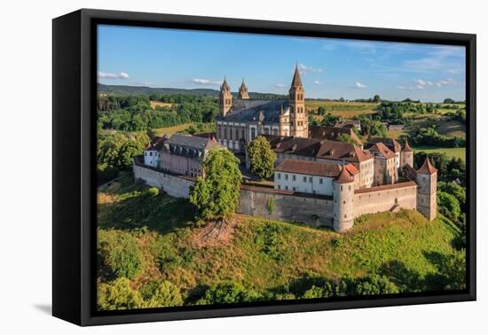 Aerial of Comburg Benedictine Monastery, Steinbach, Kocher Valley, Schwabisch Hall, Hohenlohe-Markus Lange-Framed Premier Image Canvas