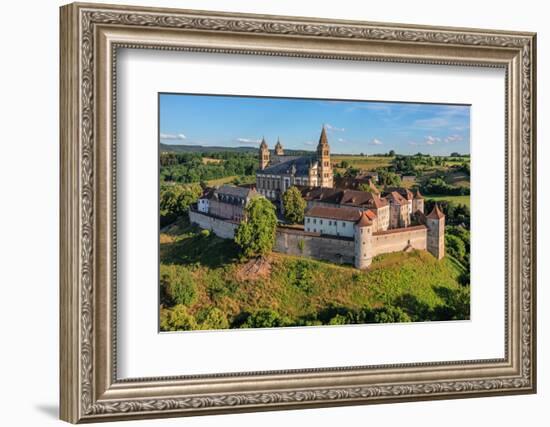 Aerial of Comburg Benedictine Monastery, Steinbach, Kocher Valley, Schwabisch Hall, Hohenlohe-Markus Lange-Framed Photographic Print