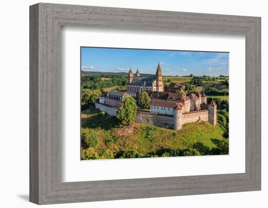 Aerial of Comburg Benedictine Monastery, Steinbach, Kocher Valley, Schwabisch Hall, Hohenlohe-Markus Lange-Framed Photographic Print