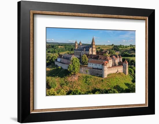 Aerial of Comburg Benedictine Monastery, Steinbach, Kocher Valley, Schwabisch Hall, Hohenlohe-Markus Lange-Framed Photographic Print