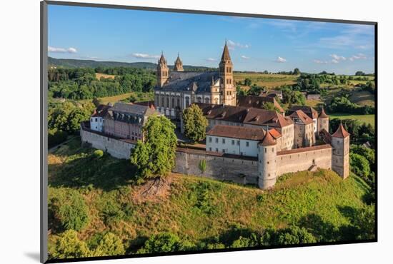 Aerial of Comburg Benedictine Monastery, Steinbach, Kocher Valley, Schwabisch Hall, Hohenlohe-Markus Lange-Mounted Photographic Print