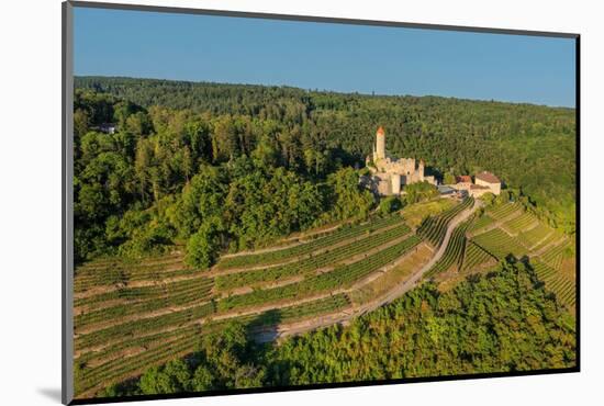 Aerial of Hornberg Castle, Neckarzimmern, Neckartal Valley, Odenwald, Burgenstrasse-Markus Lange-Mounted Photographic Print