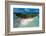 Aerial of little island with white sand beach, the Ile aux Recifs, Rangiroa atoll, Tuamotus-Michael Runkel-Framed Photographic Print