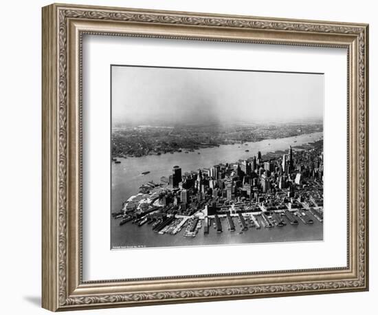 Aerial of Lower Manhattan and Hudson River-null-Framed Photographic Print