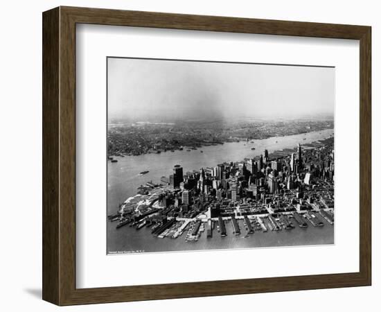 Aerial of Lower Manhattan and Hudson River-null-Framed Photographic Print