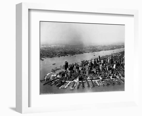 Aerial of Lower Manhattan and Hudson River-null-Framed Photographic Print