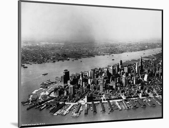 Aerial of Lower Manhattan and Hudson River-null-Mounted Photographic Print