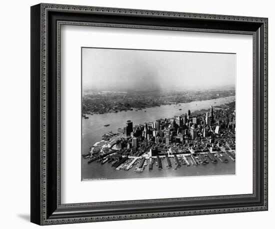 Aerial of Lower Manhattan and Hudson River-null-Framed Photographic Print