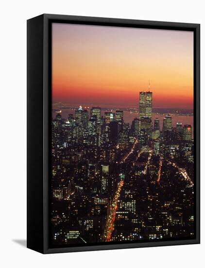 Aerial of Midtown NYC at Dusk, NY-Barry Winiker-Framed Premier Image Canvas