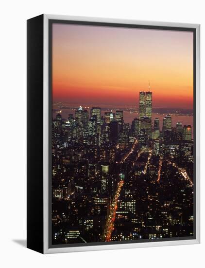 Aerial of Midtown NYC at Dusk, NY-Barry Winiker-Framed Premier Image Canvas