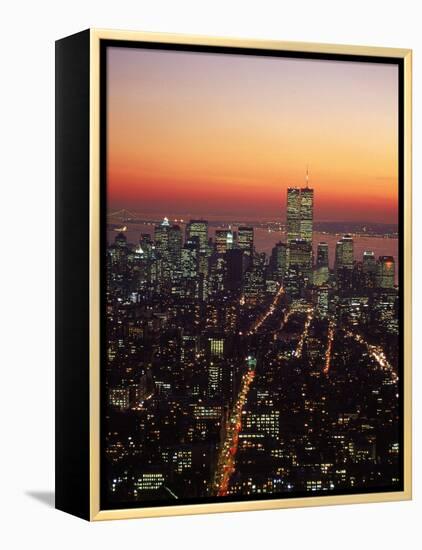 Aerial of Midtown NYC at Dusk, NY-Barry Winiker-Framed Premier Image Canvas