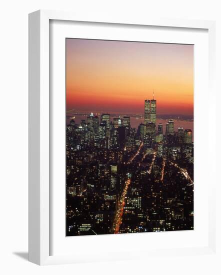 Aerial of Midtown NYC at Dusk, NY-Barry Winiker-Framed Photographic Print