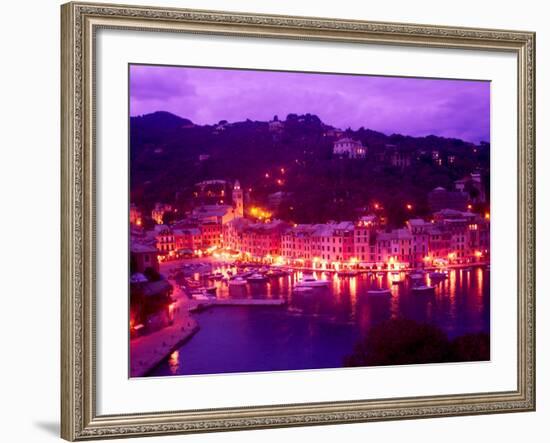 Aerial of Mountain Overlooking Portofino, Italy-Bill Bachmann-Framed Photographic Print