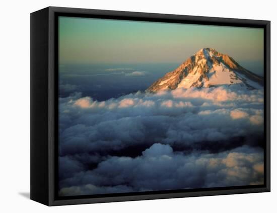 Aerial of Mt. Hood, Oregon Cascades, USA-Janis Miglavs-Framed Premier Image Canvas