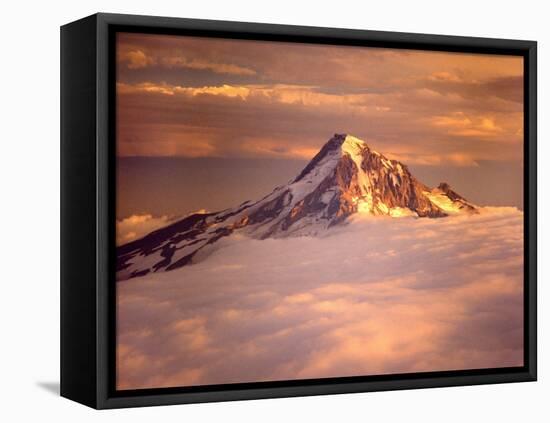 Aerial of Mt. Hood, Oregon Cascades, USA-Janis Miglavs-Framed Premier Image Canvas