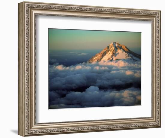 Aerial of Mt. Hood, Oregon Cascades, USA-Janis Miglavs-Framed Photographic Print