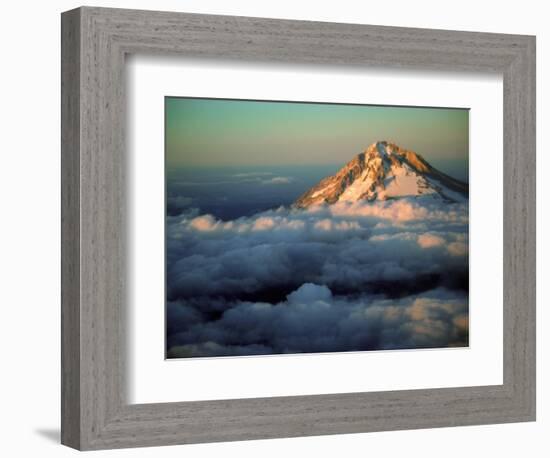 Aerial of Mt. Hood, Oregon Cascades, USA-Janis Miglavs-Framed Photographic Print