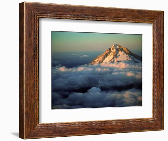 Aerial of Mt. Hood, Oregon Cascades, USA-Janis Miglavs-Framed Photographic Print