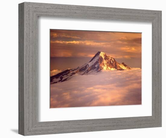 Aerial of Mt. Hood, Oregon Cascades, USA-Janis Miglavs-Framed Photographic Print