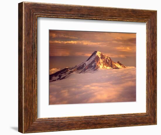 Aerial of Mt. Hood, Oregon Cascades, USA-Janis Miglavs-Framed Photographic Print