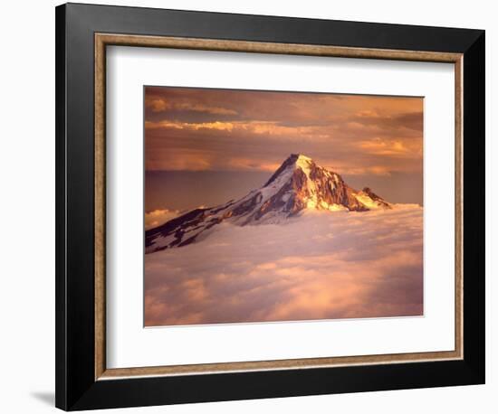 Aerial of Mt. Hood, Oregon Cascades, USA-Janis Miglavs-Framed Photographic Print