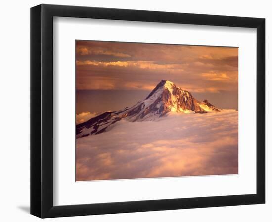 Aerial of Mt. Hood, Oregon Cascades, USA-Janis Miglavs-Framed Photographic Print