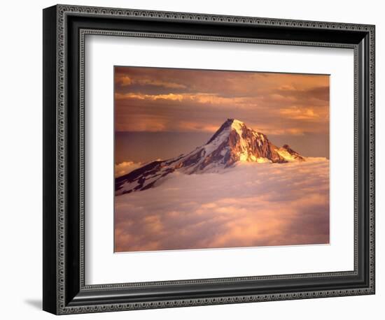 Aerial of Mt. Hood, Oregon Cascades, USA-Janis Miglavs-Framed Photographic Print