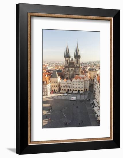 Aerial of Old Town Square. Church of Our Lady of Tryn. Prague, Czech Republic-Tom Norring-Framed Photographic Print