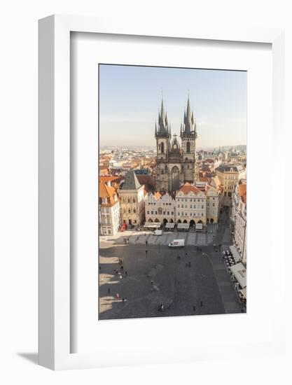 Aerial of Old Town Square. Church of Our Lady of Tryn. Prague, Czech Republic-Tom Norring-Framed Photographic Print