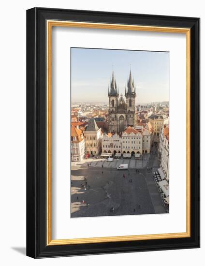 Aerial of Old Town Square. Church of Our Lady of Tryn. Prague, Czech Republic-Tom Norring-Framed Photographic Print