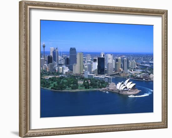 Aerial of Opera House and City, Sydney, Australia-Bill Bachmann-Framed Photographic Print