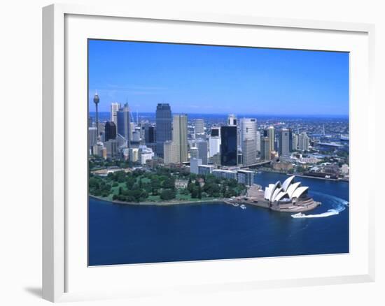 Aerial of Opera House and City, Sydney, Australia-Bill Bachmann-Framed Photographic Print