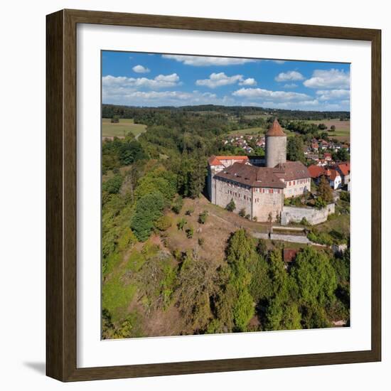 Aerial of Reichenberg Castle, Oppenweiler, Swabian-Franconian Forest Nature Park, Baden-Wurttemberg-Markus Lange-Framed Photographic Print