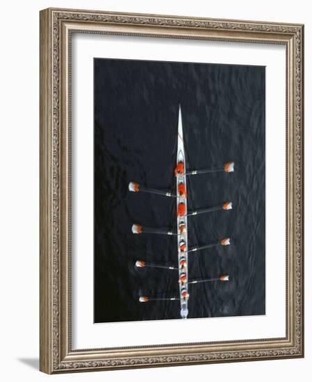 Aerial of Rowing Crew in Motion-Stuart Westmorland-Framed Photographic Print